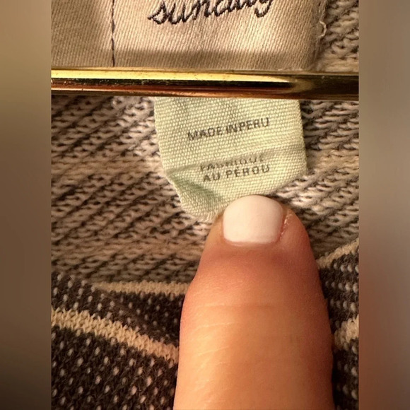 ANTHROPOLOGIE Saturday Sunday Gray Cowl Neck Drawstring Waist Mixed Pattern - Picture 5 of 11